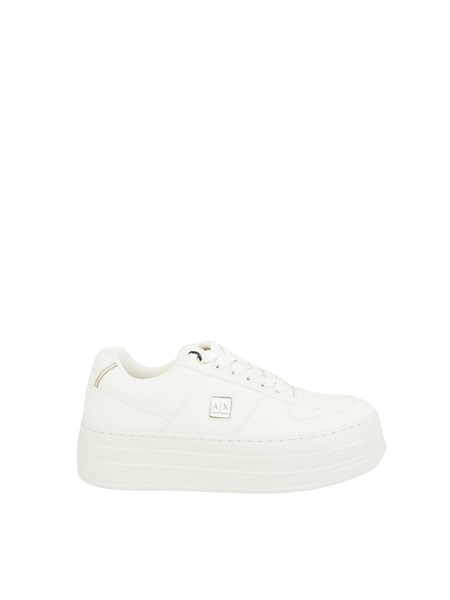 sneakers donna emporio armani in ecopelle bianca con suola alta xw001631af17351