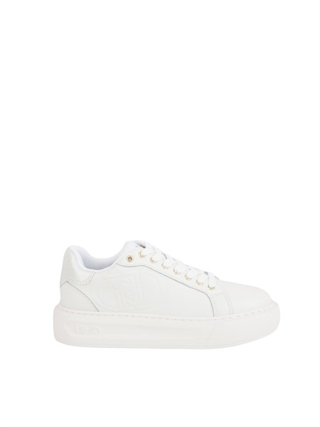 sneakers bianche liu jo con logo rilievo tono su tono ba5007px179