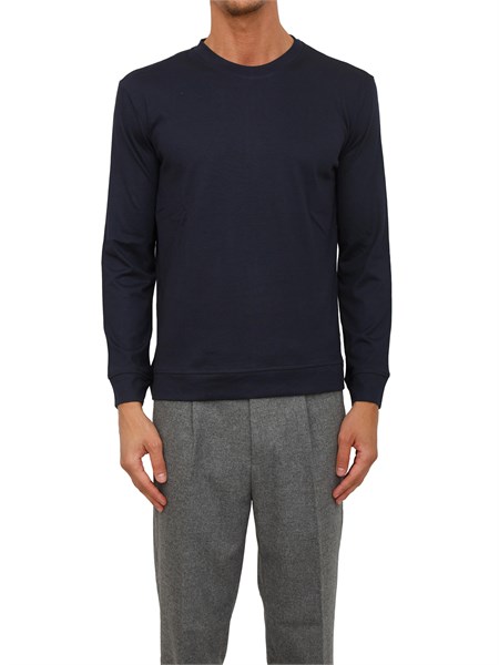 t shirt girocollo paolo pecora in cotone blu f0524045