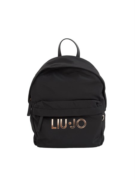 zaino liu jo in nylon nero con logo tf5084t4974